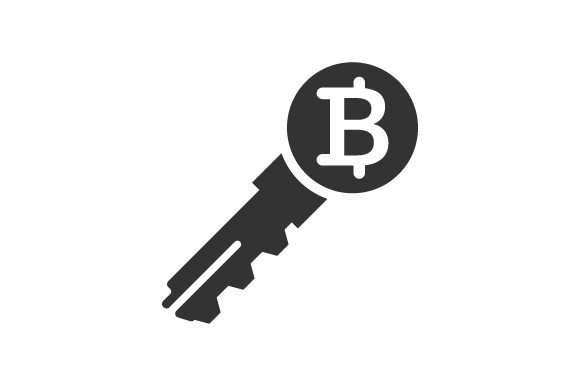 Bitcoin Key Icon Graphics and Icons